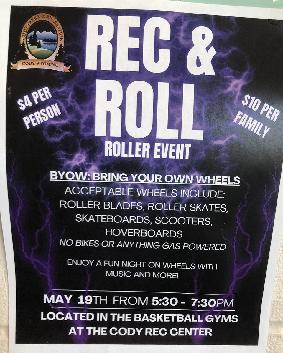 Rec & Roll Roller Event - Cody Journal - Cody Calendar