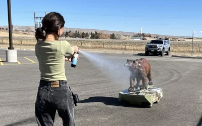 Robo Bear Returns During Bear Spray Give Away