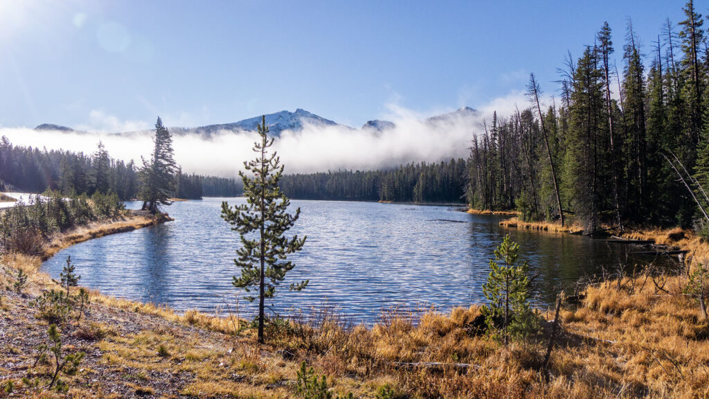 Sylvan Lake in October along the East Entrance Road in Yellowstone