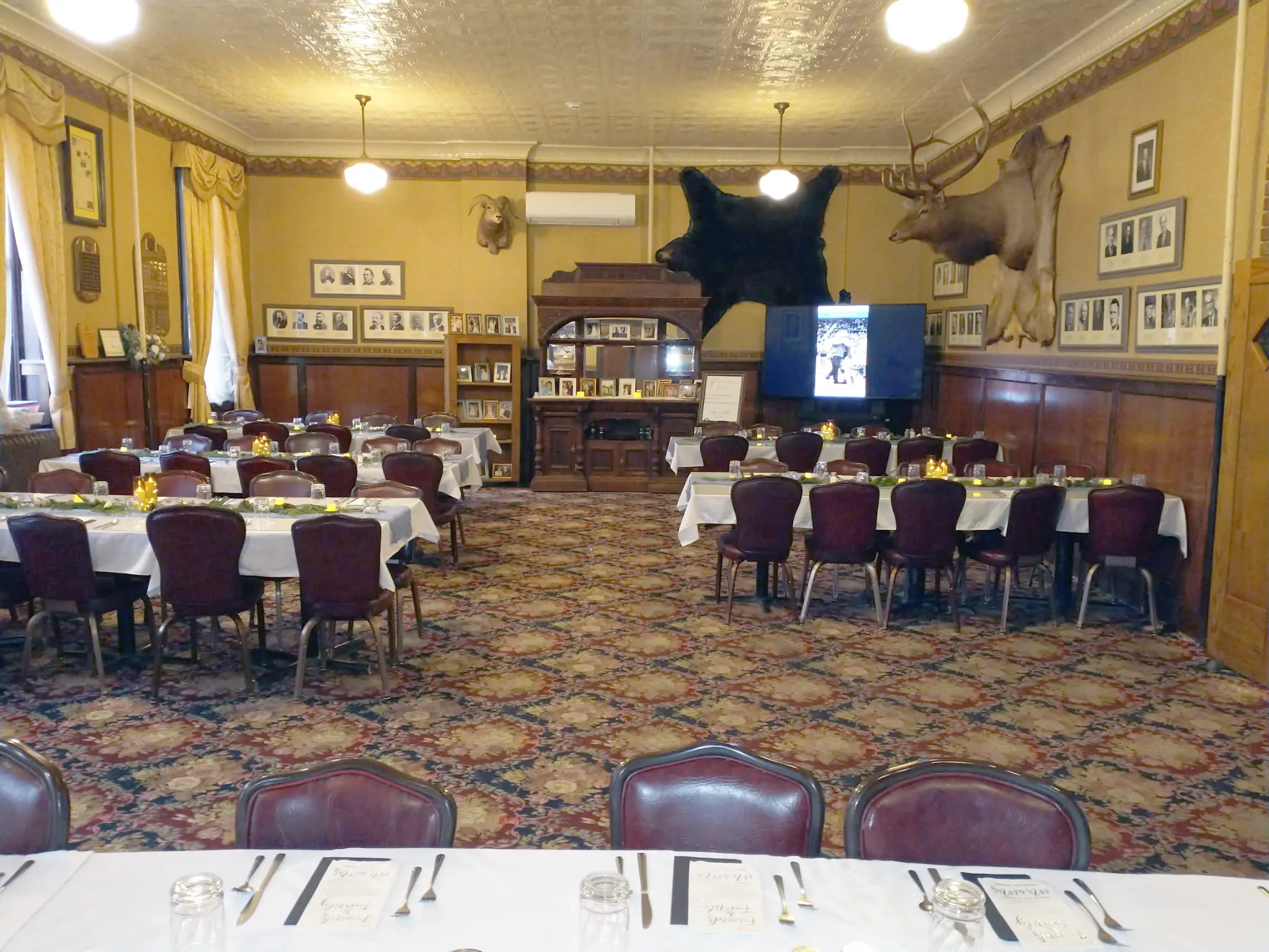 One of the best places to meet in Cody, Wyoming is in the Governor's Room in the Irma Hotel.
