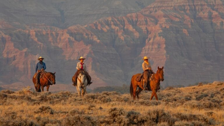 People on horseback at a dude ranch. Photo by Scott T. Baxter