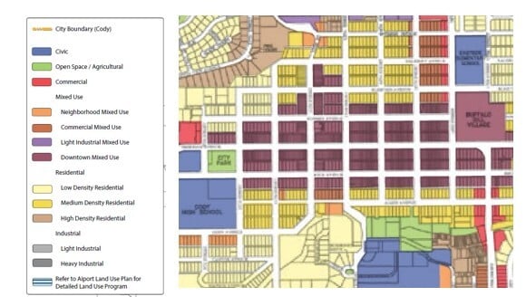 Cody, WY City Council Work Session Zoning Map (Further)