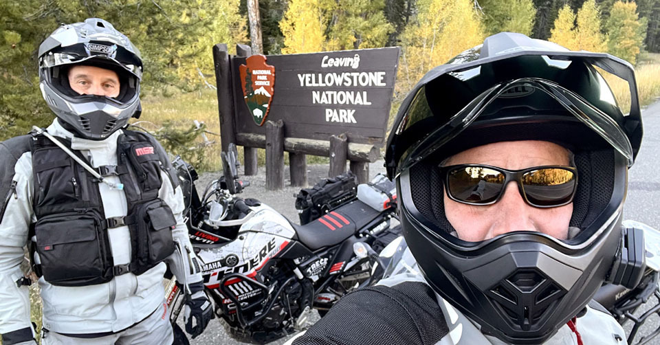 Yellowstone Adventure Moto bike rider shot, Cody WY